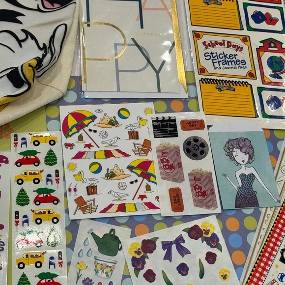 Scrapbooking lot 55+ Jolees HelloKitty Snoopy Disney Pooh Mickey MrsGrossmans - Picture 2 of 8